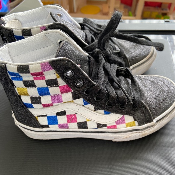 Vans Other - Vans glitter rainbow checker high top sneaker 12